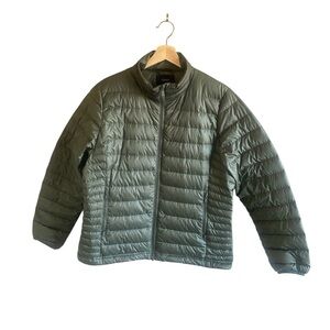 Quince Puffer Down Jacket Women’s L Khaki Green Laden Packable Coat Outdoor